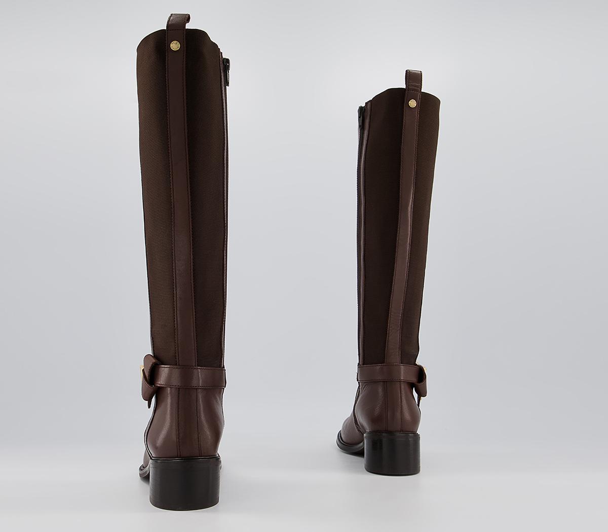 Office Kalten Harness Detail Rider Boots Office Kalten Harness Detail Rider Boots Chocolate Leather