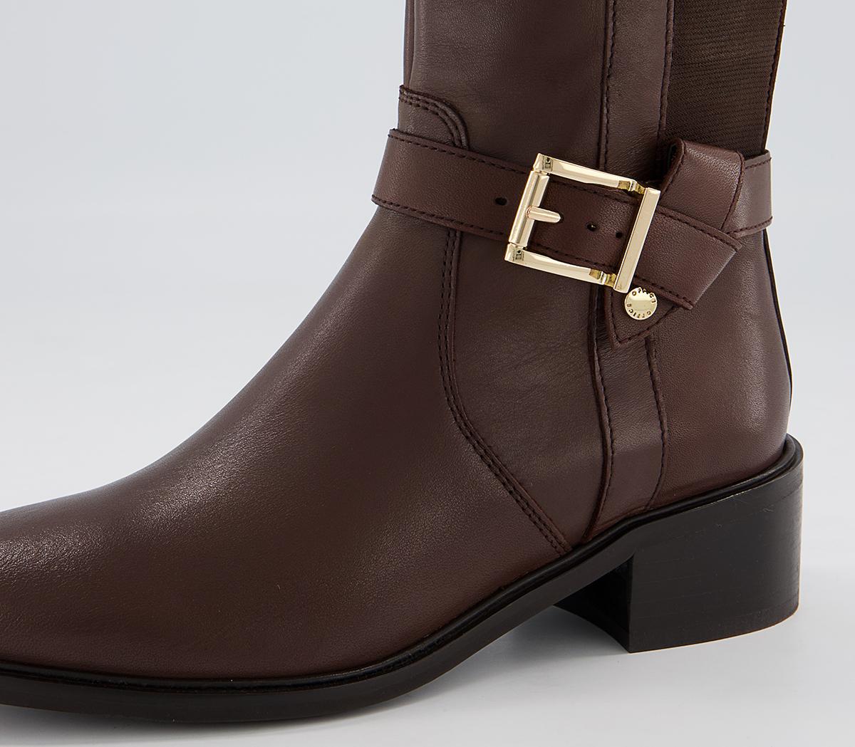 Office Kalten Harness Detail Rider Boots Office Kalten Harness Detail Rider Boots Chocolate Leather