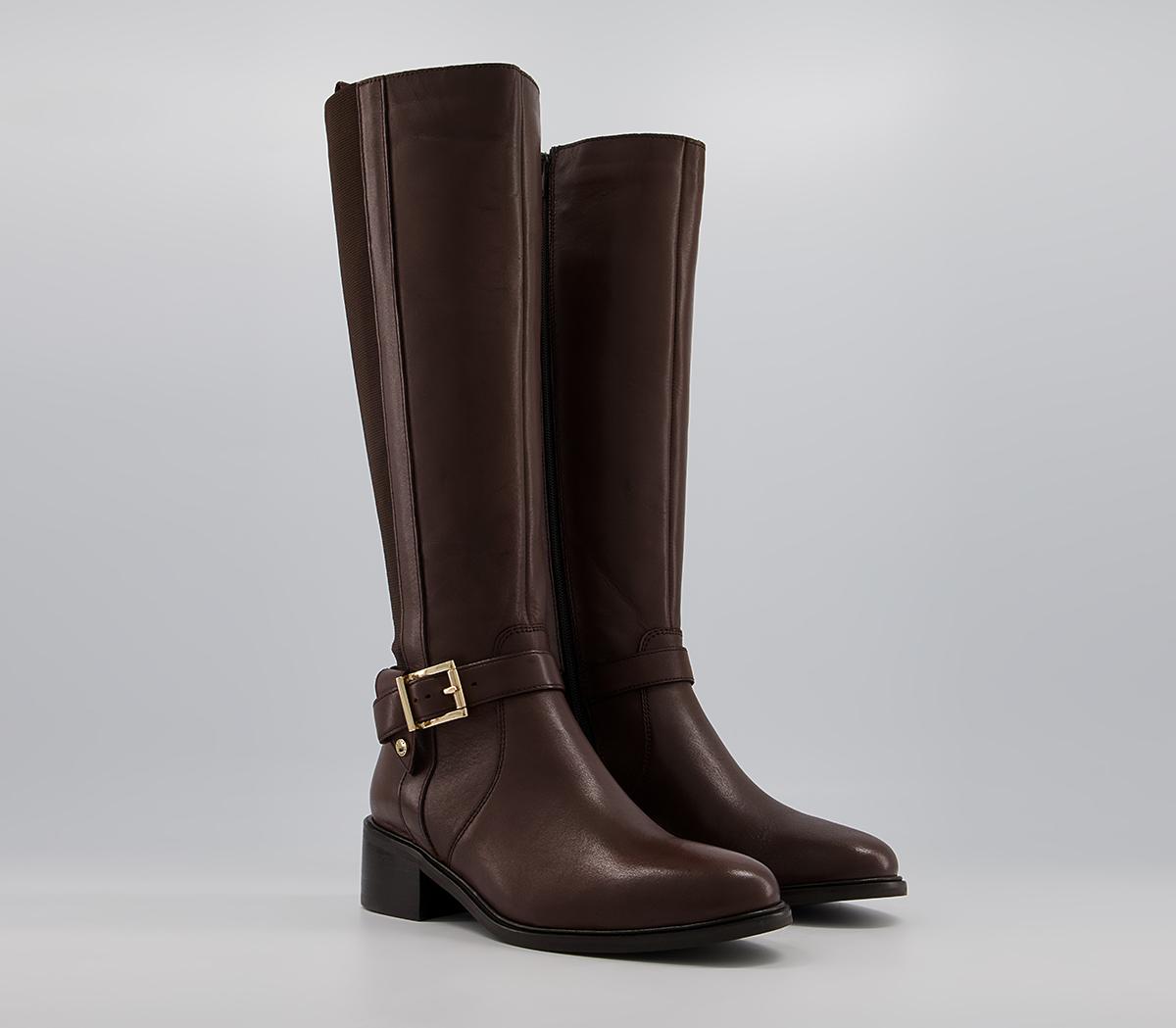 Office Kalten Harness Detail Rider Boots Office Kalten Harness Detail Rider Boots Chocolate Leather