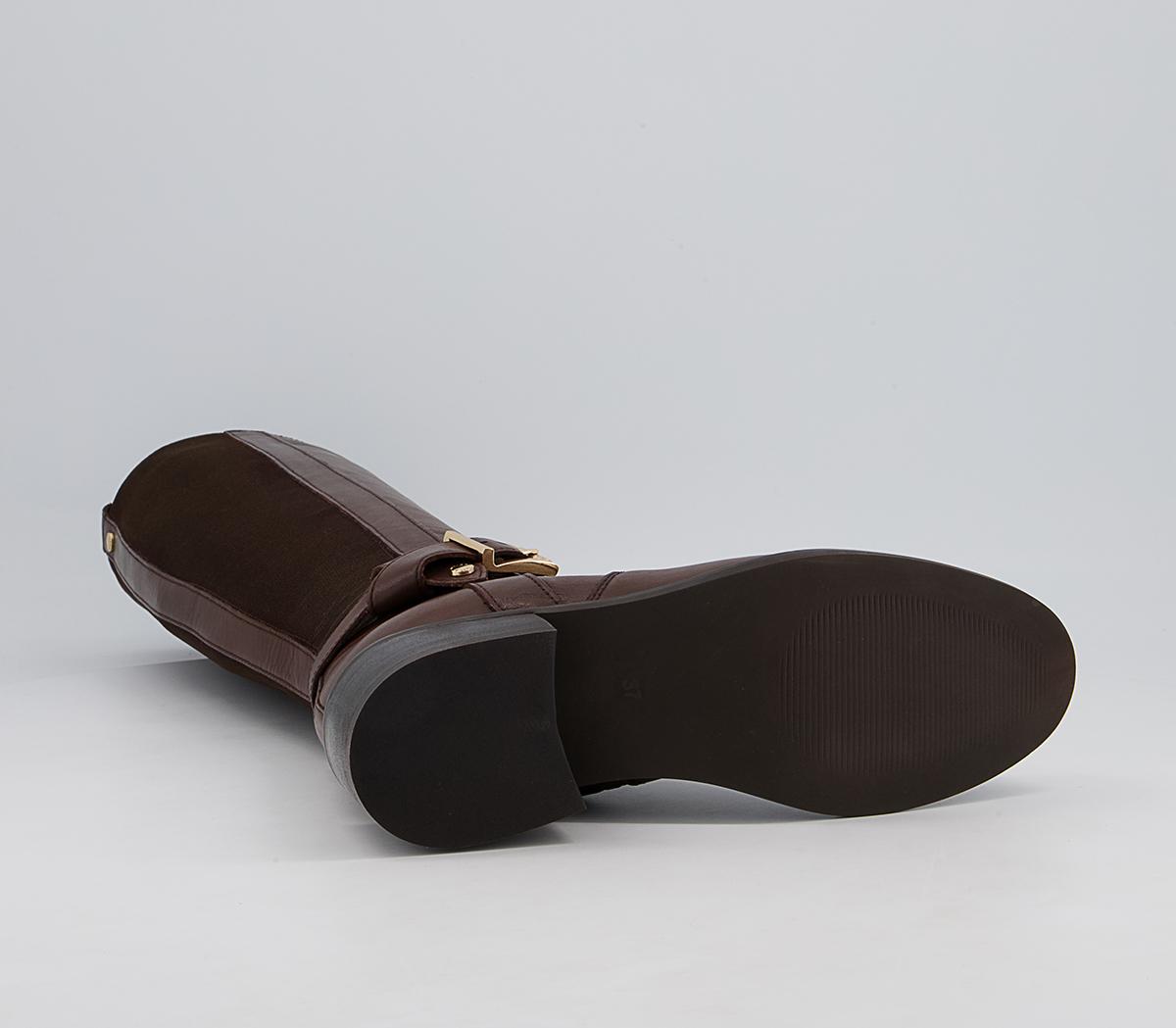Office Kalten Harness Detail Rider Boots Office Kalten Harness Detail Rider Boots Chocolate Leather