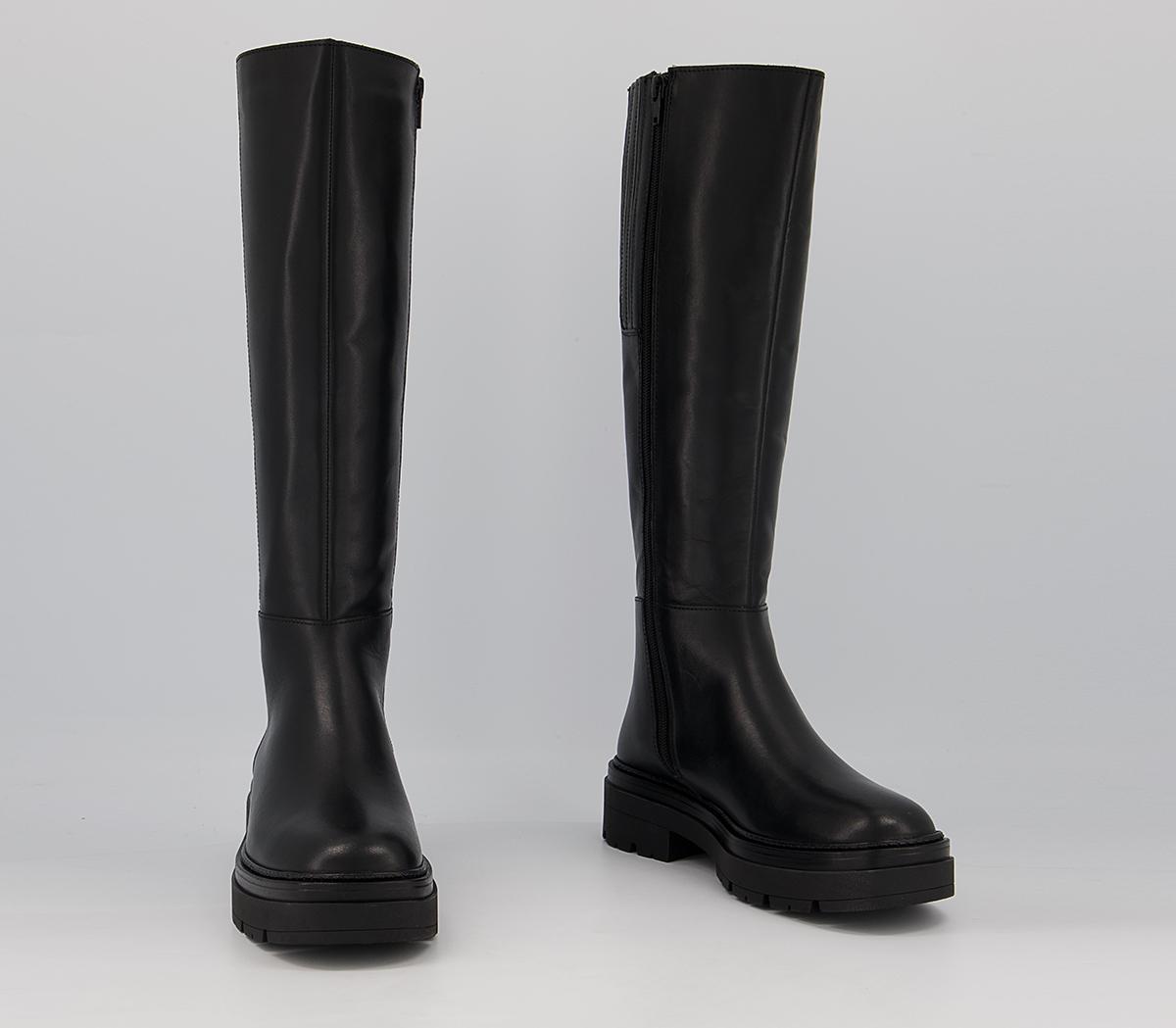 OFFICE Keele Chunky Boots Black Leather - New Season Boots