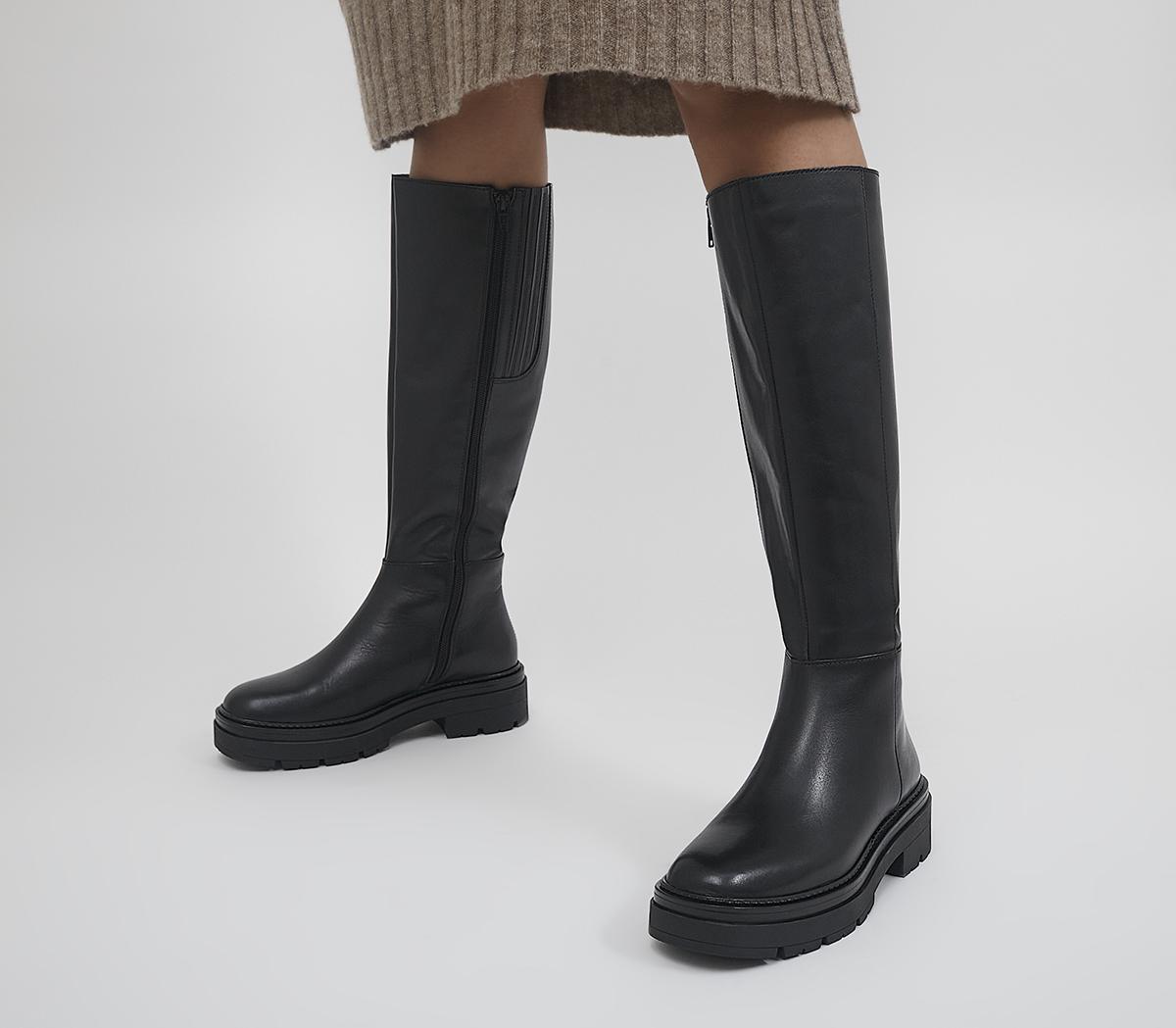 OFFICEKeele Chunky BootsBlack Leather