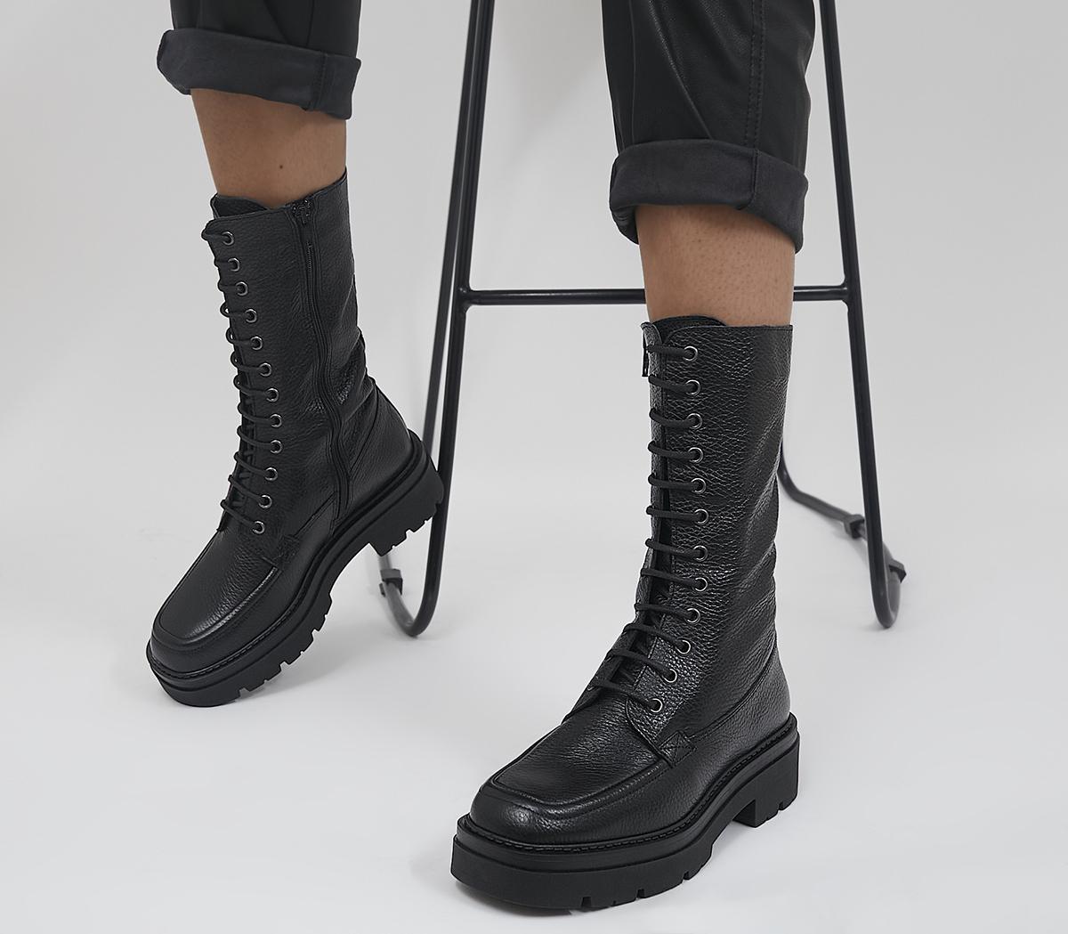 OfficeKeiling Lace Up BootsBlack Tumbled Leather