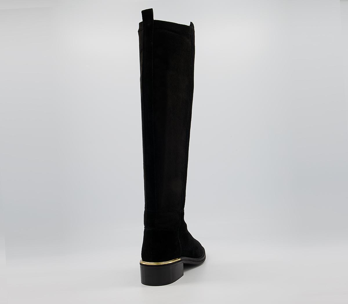 OFFICE Knee Boots Black Suede Knee High Boots