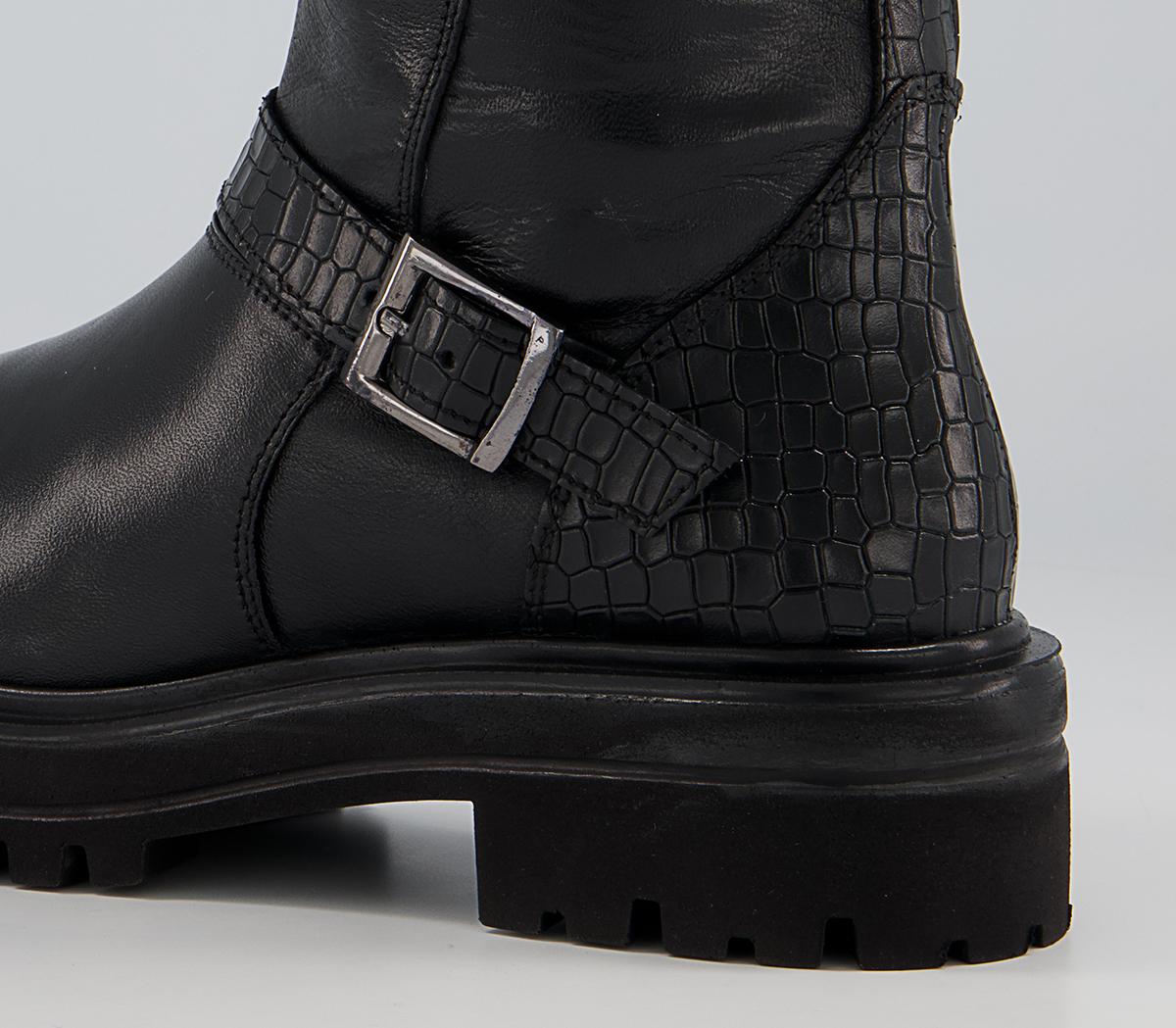 Office Keiss Walking Boots Office Keiss Walking Boots Black Leather Mix