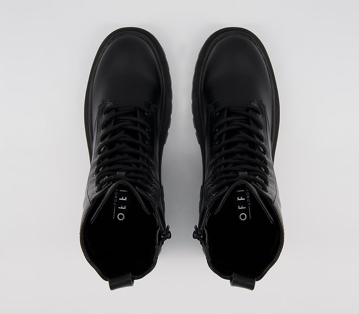 Office Azure Contrast Sole Lace Up Boots Office Azure Contrast Sole Lace Up Boots Black
