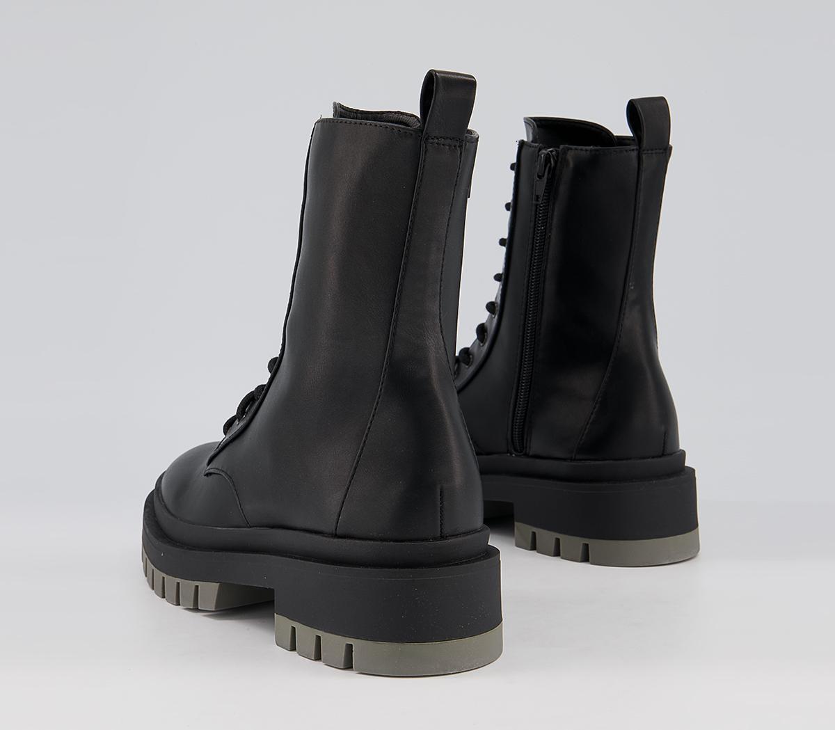 Office Azure Contrast Sole Lace Up Boots Office Azure Contrast Sole Lace Up Boots Black