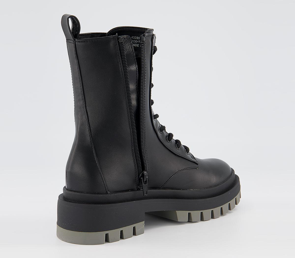 Office Azure Contrast Sole Lace Up Boots Office Azure Contrast Sole Lace Up Boots Black