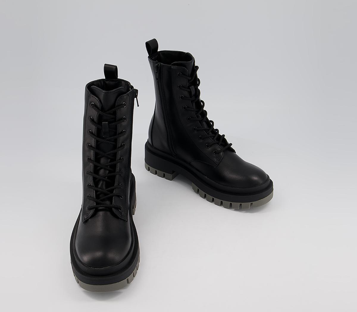 Office Azure Contrast Sole Lace Up Boots Office Azure Contrast Sole Lace Up Boots Black