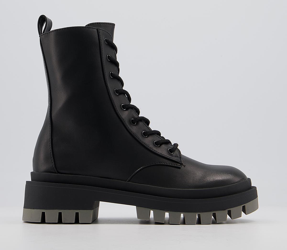 Office Azure Contrast Sole Lace Up Boots Office Azure Contrast Sole Lace Up Boots Black