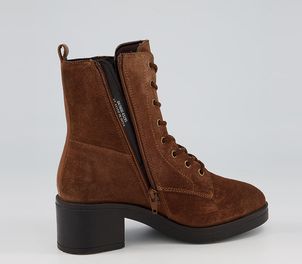 Office Adina Block Heel Lace Up Boots Office Adina Block Heel Lace Up Boots Tan Suede