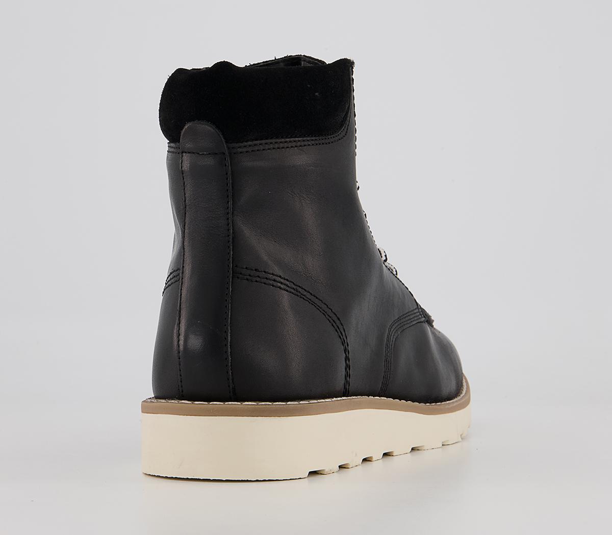 Office Bangor Apron Wedge Boots Office Bangor Apron Wedge Boots Black Leather