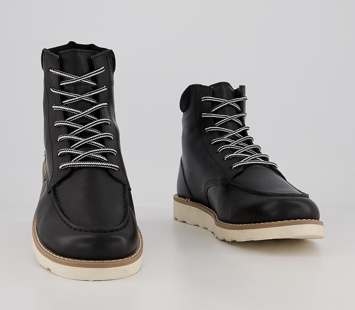 Office Bangor Apron Wedge Boots Office Bangor Apron Wedge Boots Black Leather