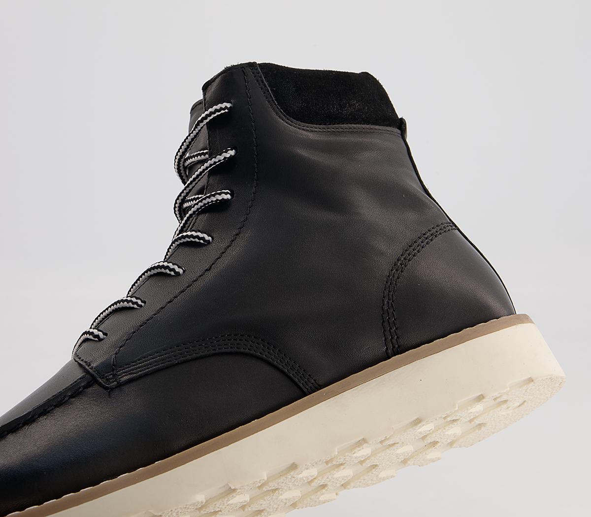 Office Bangor Apron Wedge Boots Office Bangor Apron Wedge Boots Black Leather