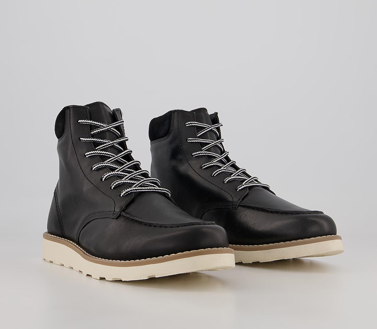 Office Bangor Apron Wedge Boots Office Bangor Apron Wedge Boots Black Leather