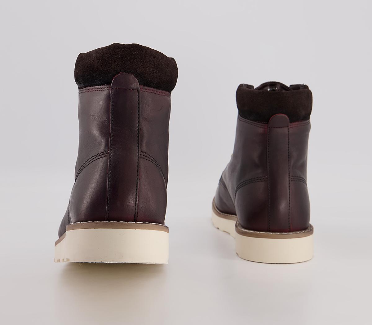 Office Bangor Apron Wedge Boots Office Bangor Apron Wedge Boots Red Brown Leather
