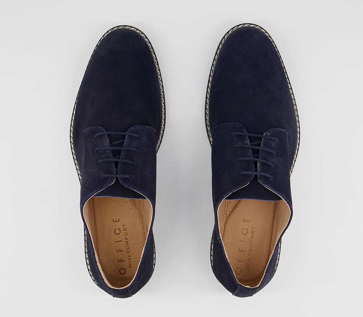 OFFICE Cheshire Suede Casual Derby Shoes Navy Suede - Men's Casual Shoes