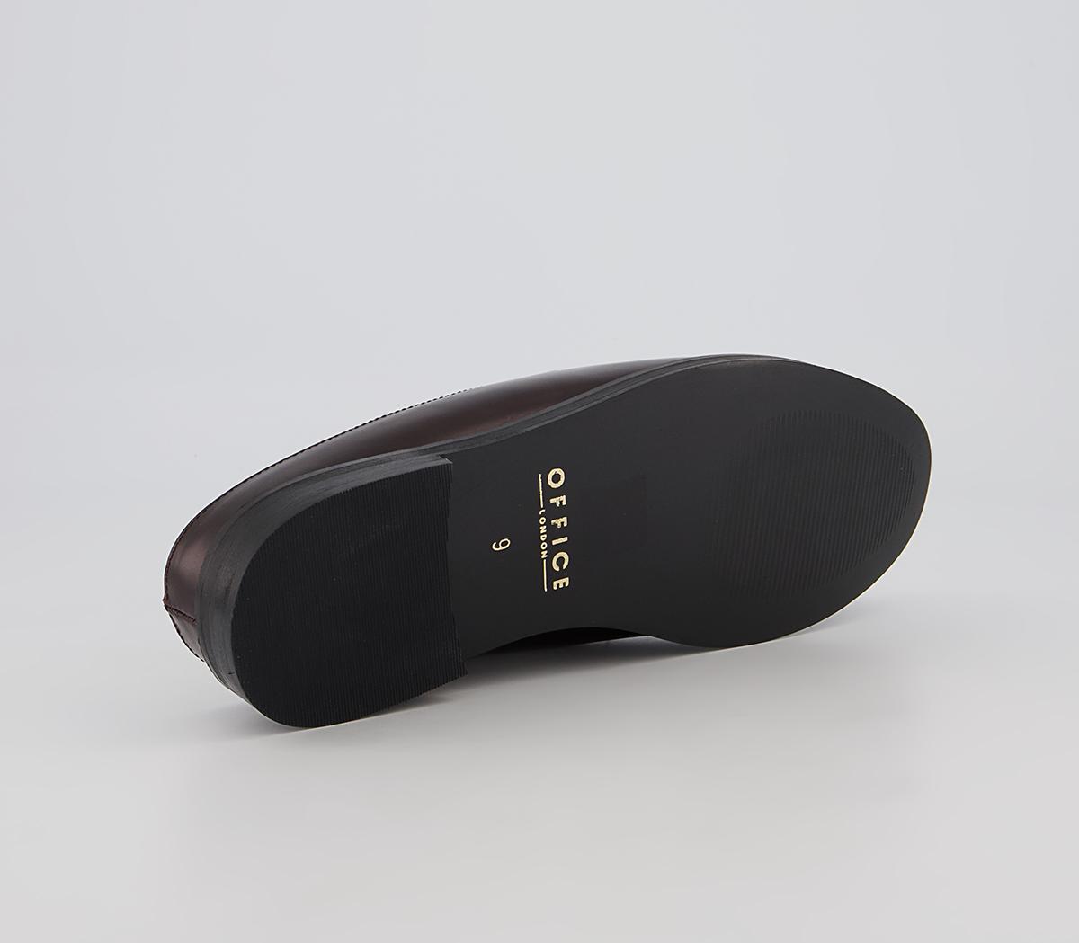 Office Marlow Penny Loafer Mules Office Marlow Penny Loafer Mules Burgundy High Shine Leather