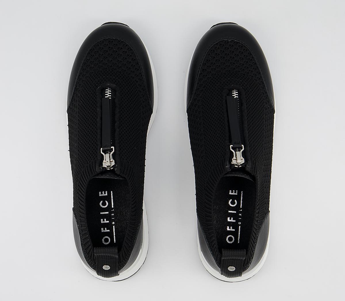 Office Favorably Front Zip Slip On Trainers Office Favorably Front Zip Slip On Trainers Black