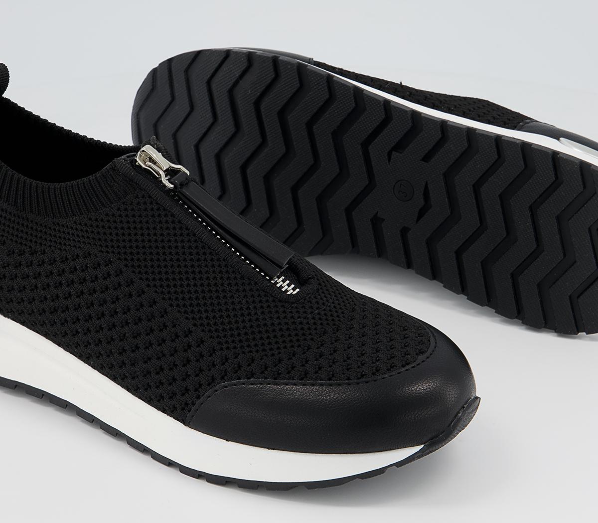 Office Favorably Front Zip Slip On Trainers Office Favorably Front Zip Slip On Trainers Black