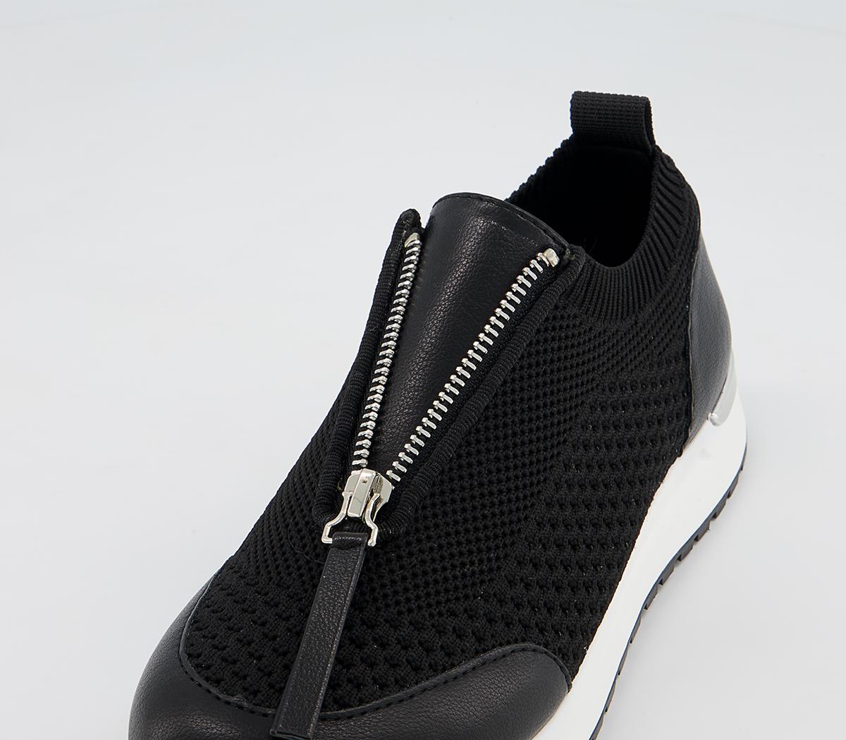 Office Favorably Front Zip Slip On Trainers Office Favorably Front Zip Slip On Trainers Black