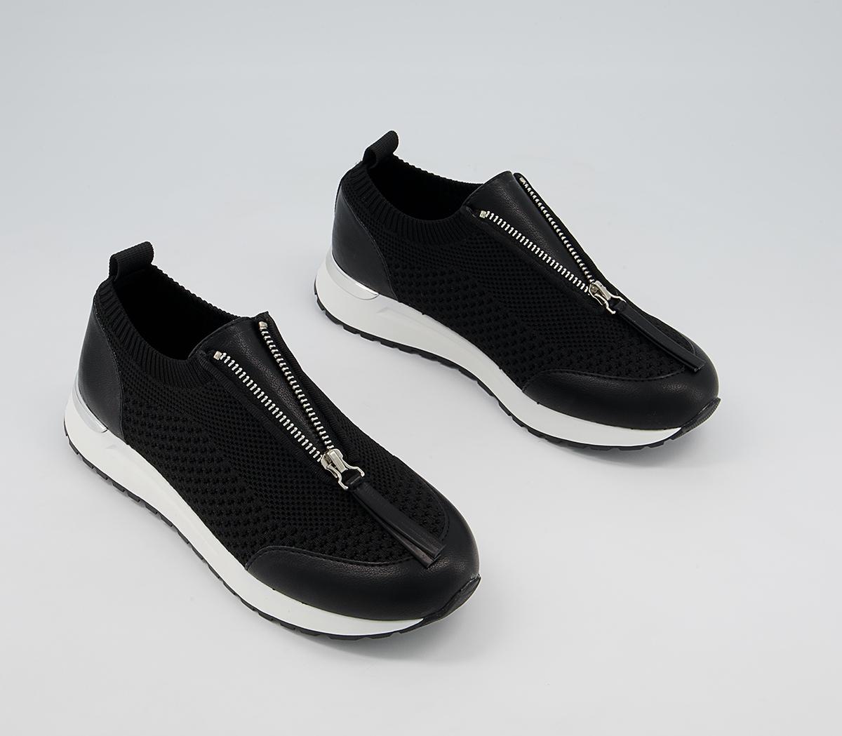 Office Favorably Front Zip Slip On Trainers Office Favorably Front Zip Slip On Trainers Black