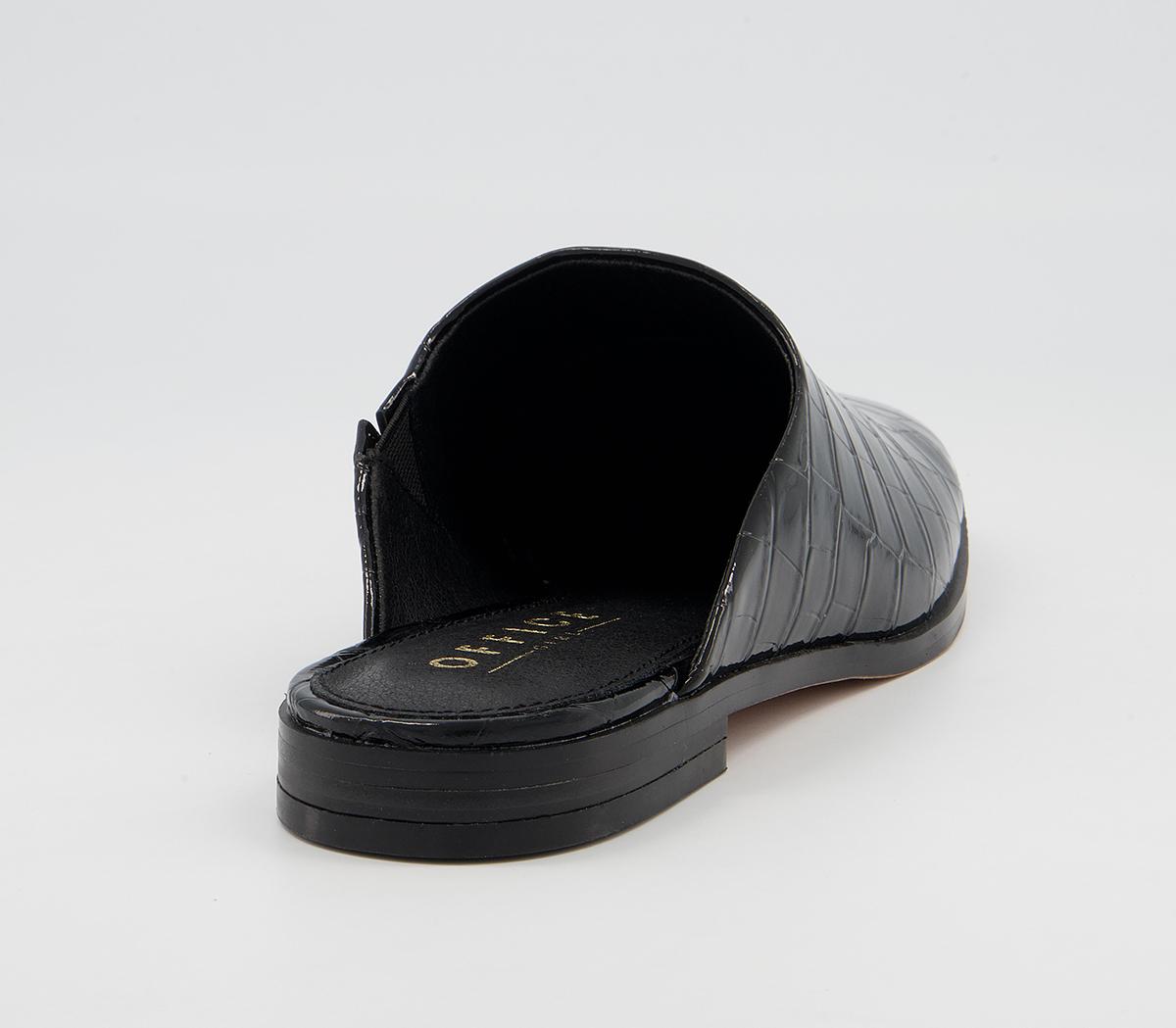 Office Fearless High Vamp Mules Office Fearless High Vamp Mules Black Patent Croc