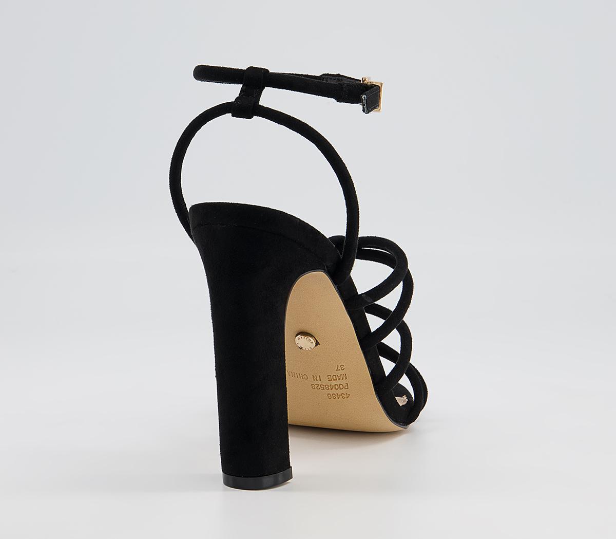 Office Hutchinson Tubular Strappy Block High Heeled Sandals Office Hutchinson Tubular Strappy Block High Heeled Sandals Black