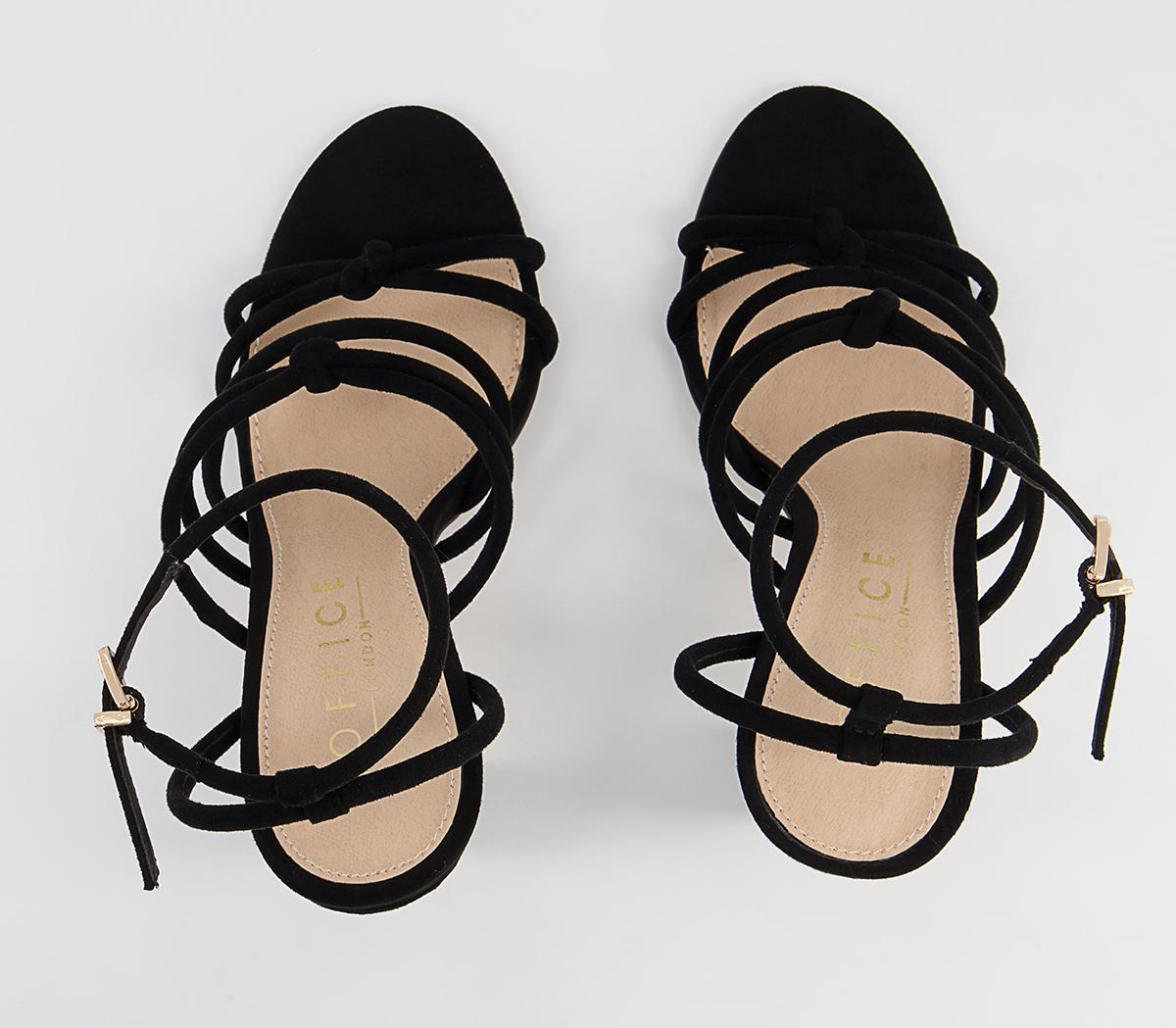 Office Hutchinson Tubular Strappy Block High Heeled Sandals Office Hutchinson Tubular Strappy Block High Heeled Sandals Black