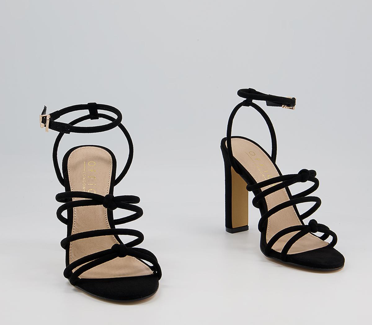 Office Hutchinson Tubular Strappy Block High Heeled Sandals Office Hutchinson Tubular Strappy Block High Heeled Sandals Black