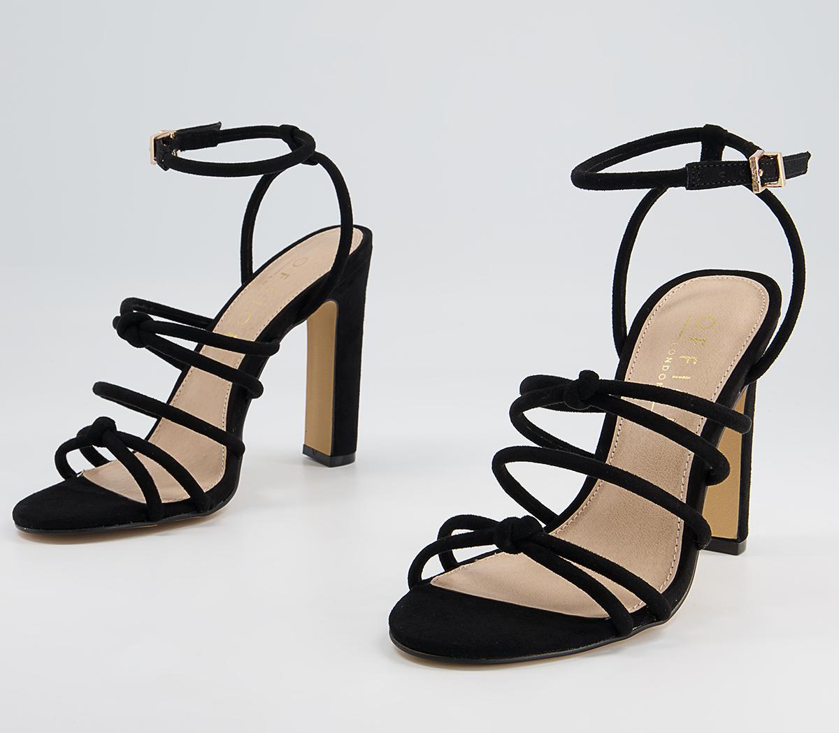 Office Hutchinson Tubular Strappy Block High Heeled Sandals Office Hutchinson Tubular Strappy Block High Heeled Sandals Black