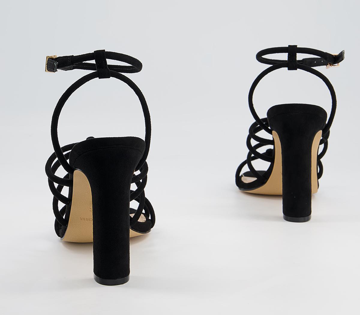 Office Hutchinson Tubular Strappy Block High Heeled Sandals Office Hutchinson Tubular Strappy Block High Heeled Sandals Black
