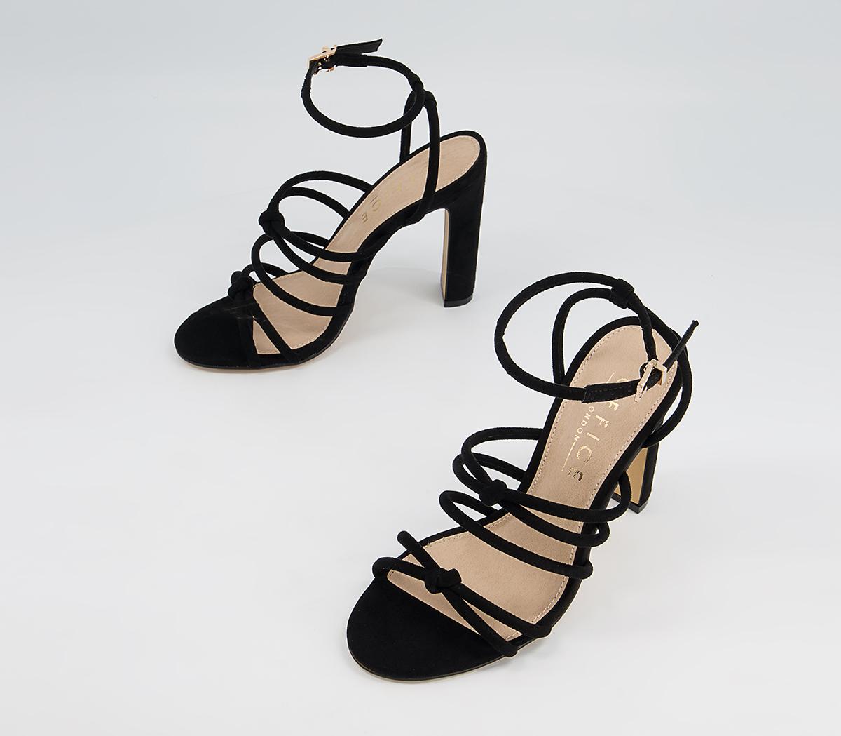 Office Hutchinson Tubular Strappy Block High Heeled Sandals Office Hutchinson Tubular Strappy Block High Heeled Sandals Black