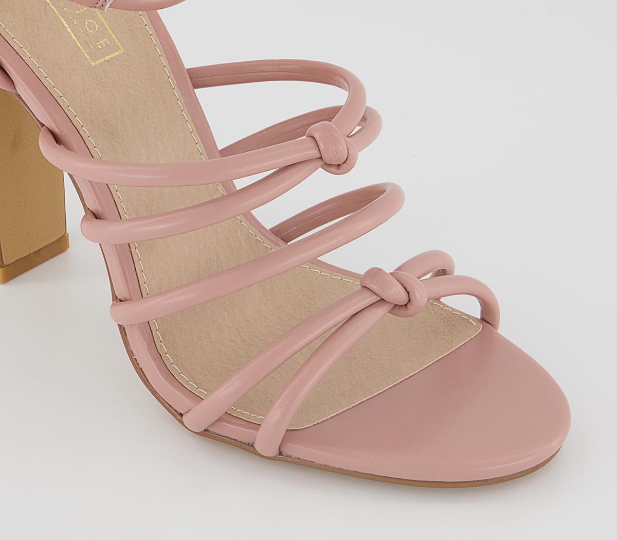 Office Hutchinson Tubular Strappy Block Heels Office Hutchinson Tubular Strappy Block Heels Dusty Pink