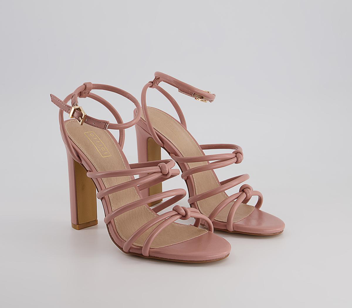 Office Hutchinson Tubular Strappy Block Heels Office Hutchinson Tubular Strappy Block Heels Dusty Pink