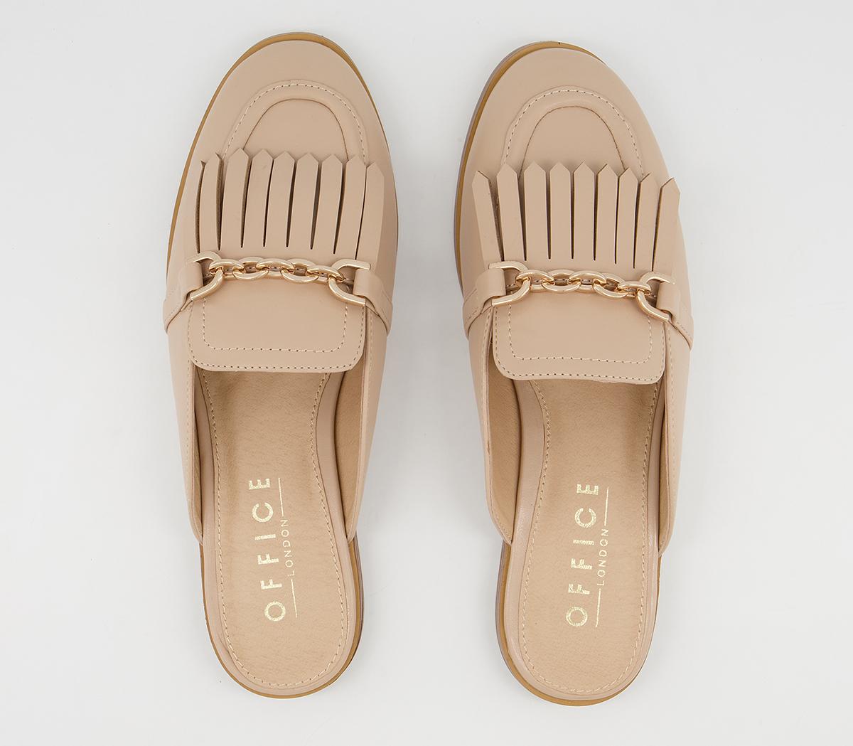 Office Forever Hardware Fringe Mules Office Forever Hardware Fringe Mules Soft Beige