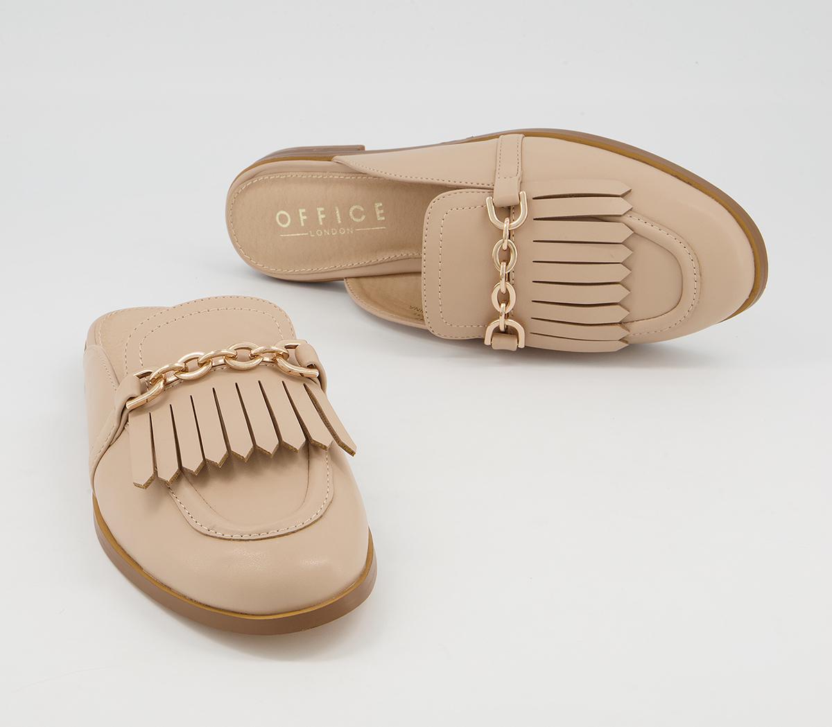Office Forever Hardware Fringe Mules Office Forever Hardware Fringe Mules Soft Beige