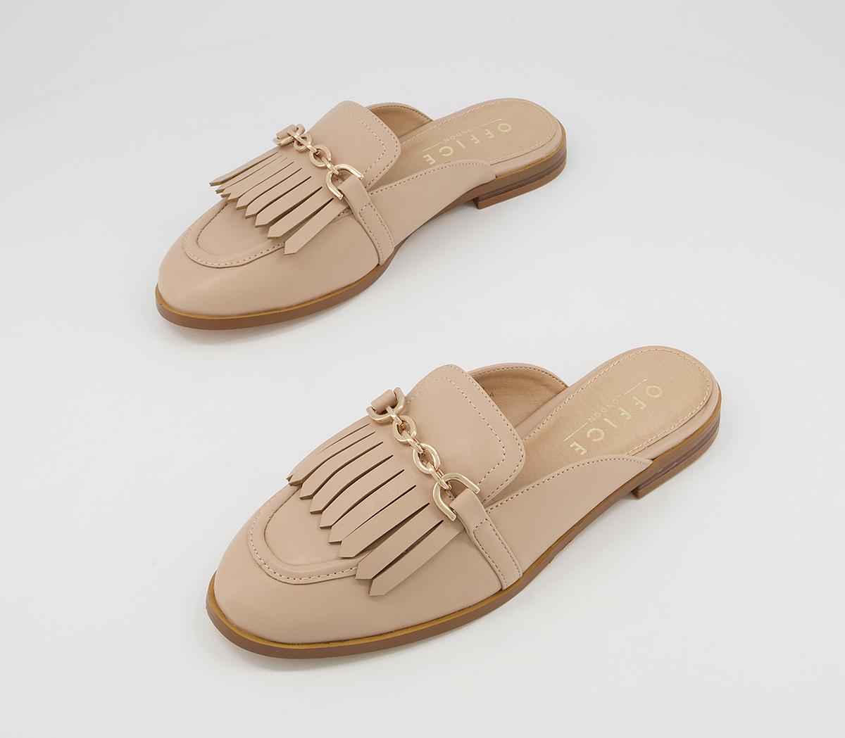 Office Forever Hardware Fringe Mules Office Forever Hardware Fringe Mules Soft Beige