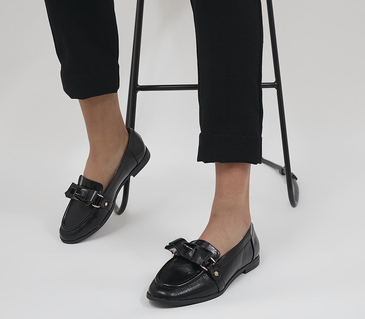 Soft black leather store loafers womens