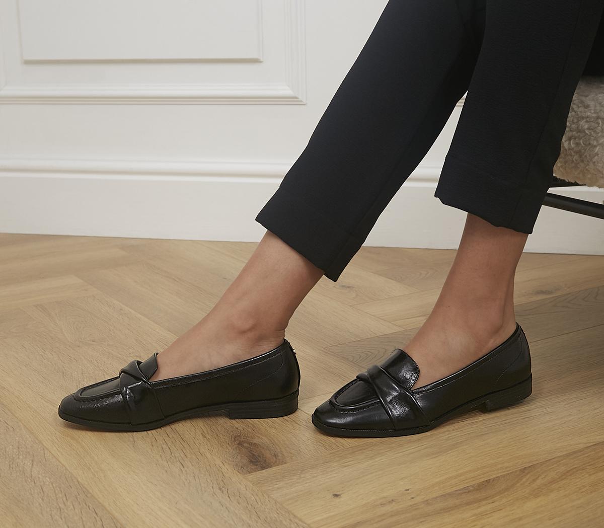 OFFICEFellow Folded Detail LoafersBlack Leather