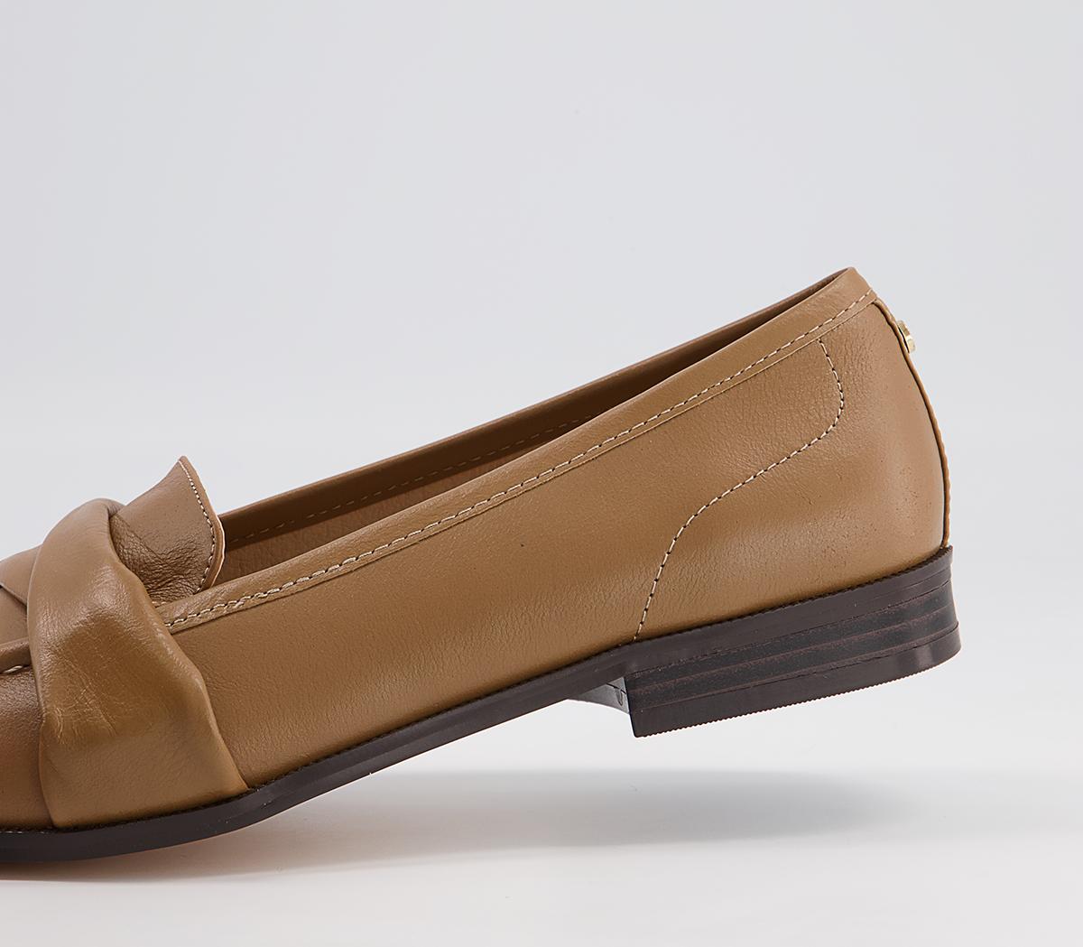 Office Fellow Folded Detail Loafers Office Fellow Folded Detail Loafers Dark Camel Leather