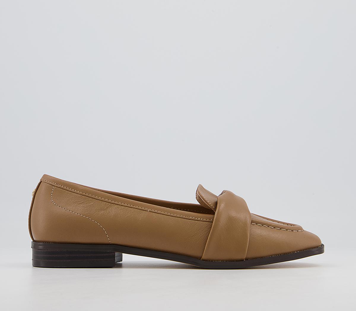 Office Fellow Folded Detail Loafers Office Fellow Folded Detail Loafers Dark Camel Leather