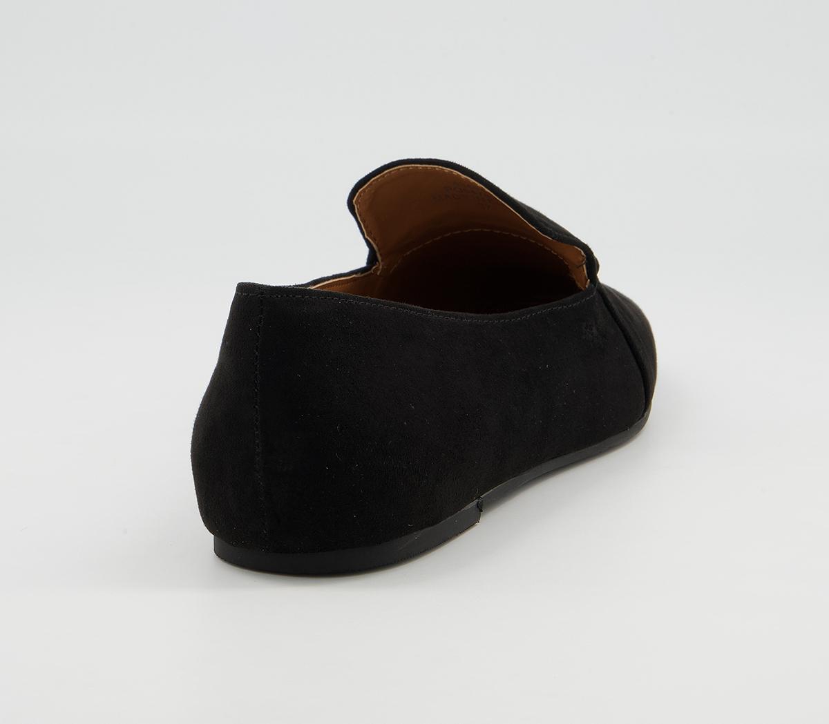 Office Frilled Feature Trim Slipper Shoes Office Frilled Feature Trim Slipper Shoes Black With Gold Hardware