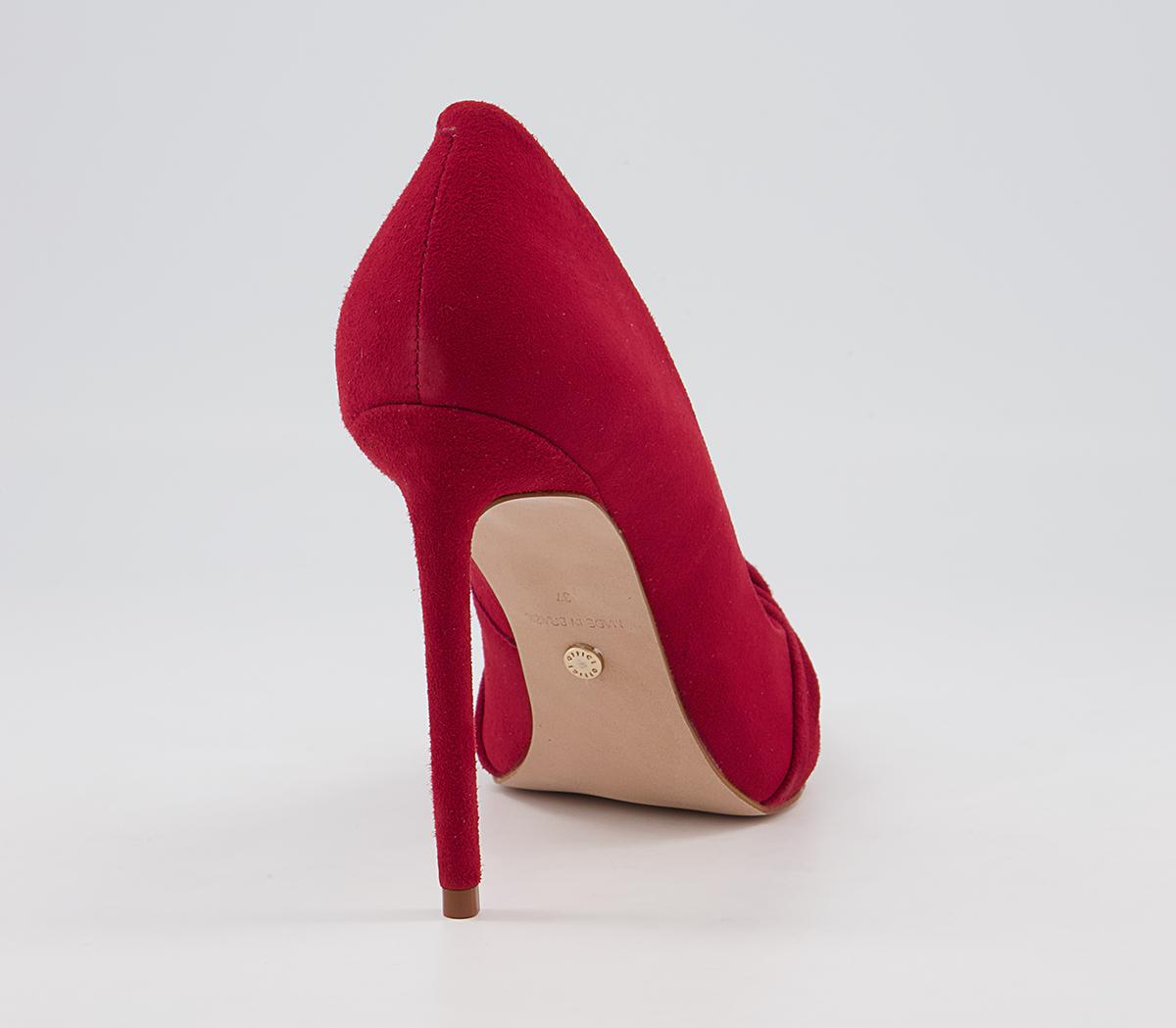 Office Harlingen Knot Detail Pointed Court High Heels Office Harlingen Knot Detail Pointed Court High Heels Red Suede