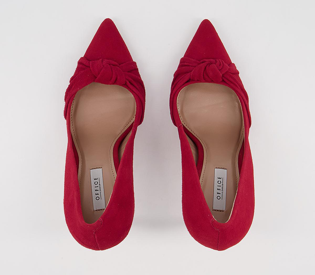 Office Harlingen Knot Detail Pointed Court High Heels Office Harlingen Knot Detail Pointed Court High Heels Red Suede