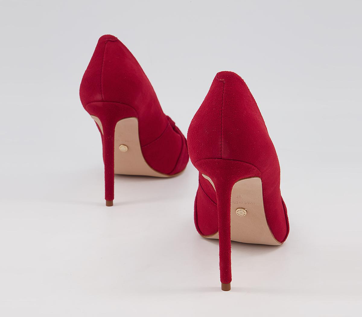 Office Harlingen Knot Detail Pointed Court High Heels Office Harlingen Knot Detail Pointed Court High Heels Red Suede