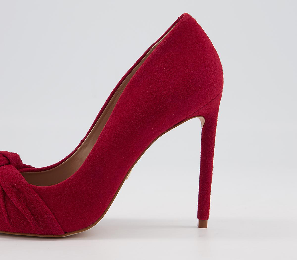 Office Harlingen Knot Detail Pointed Court High Heels Office Harlingen Knot Detail Pointed Court High Heels Red Suede