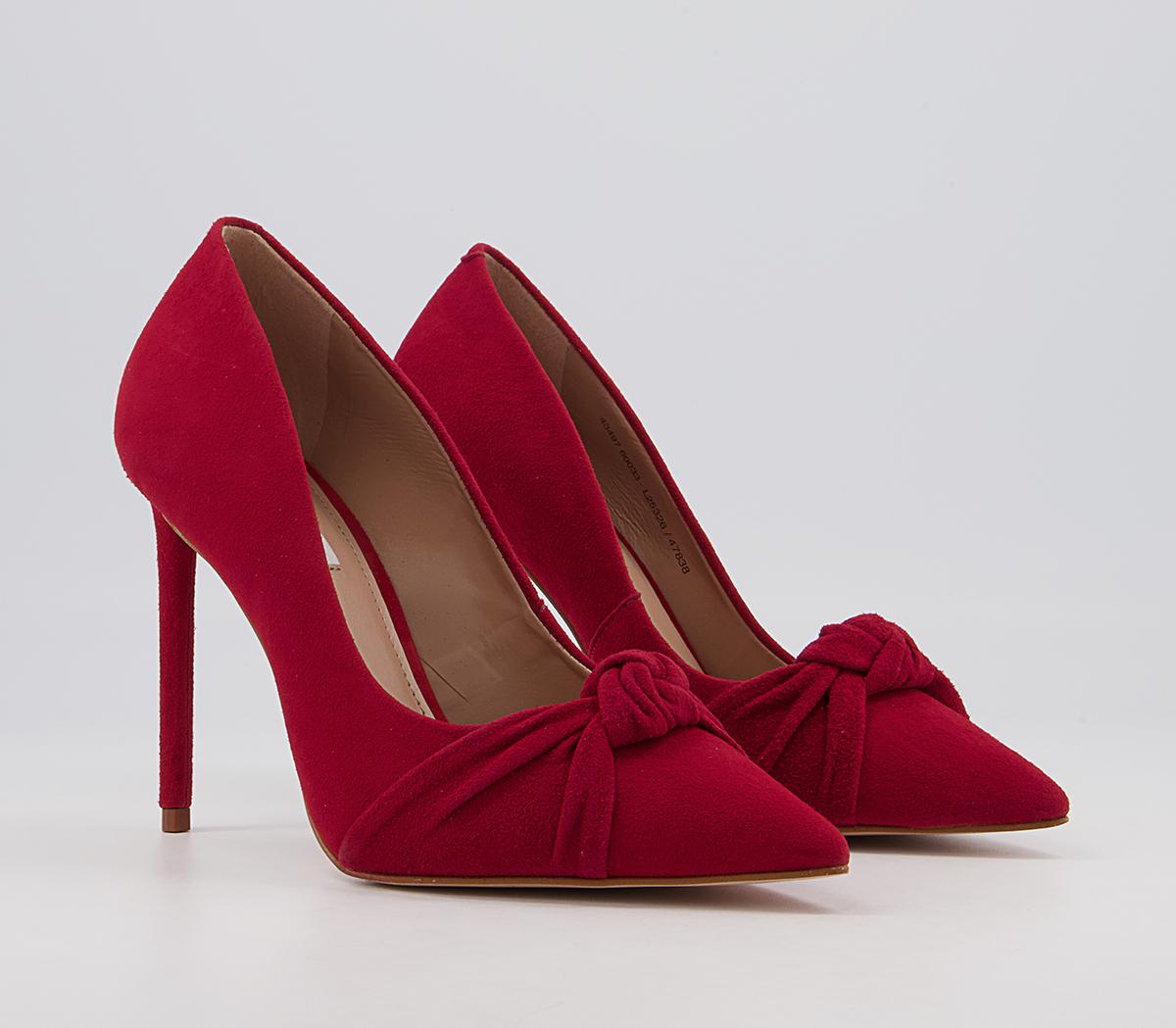 Office Harlingen Knot Detail Pointed Court High Heels Office Harlingen Knot Detail Pointed Court High Heels Red Suede