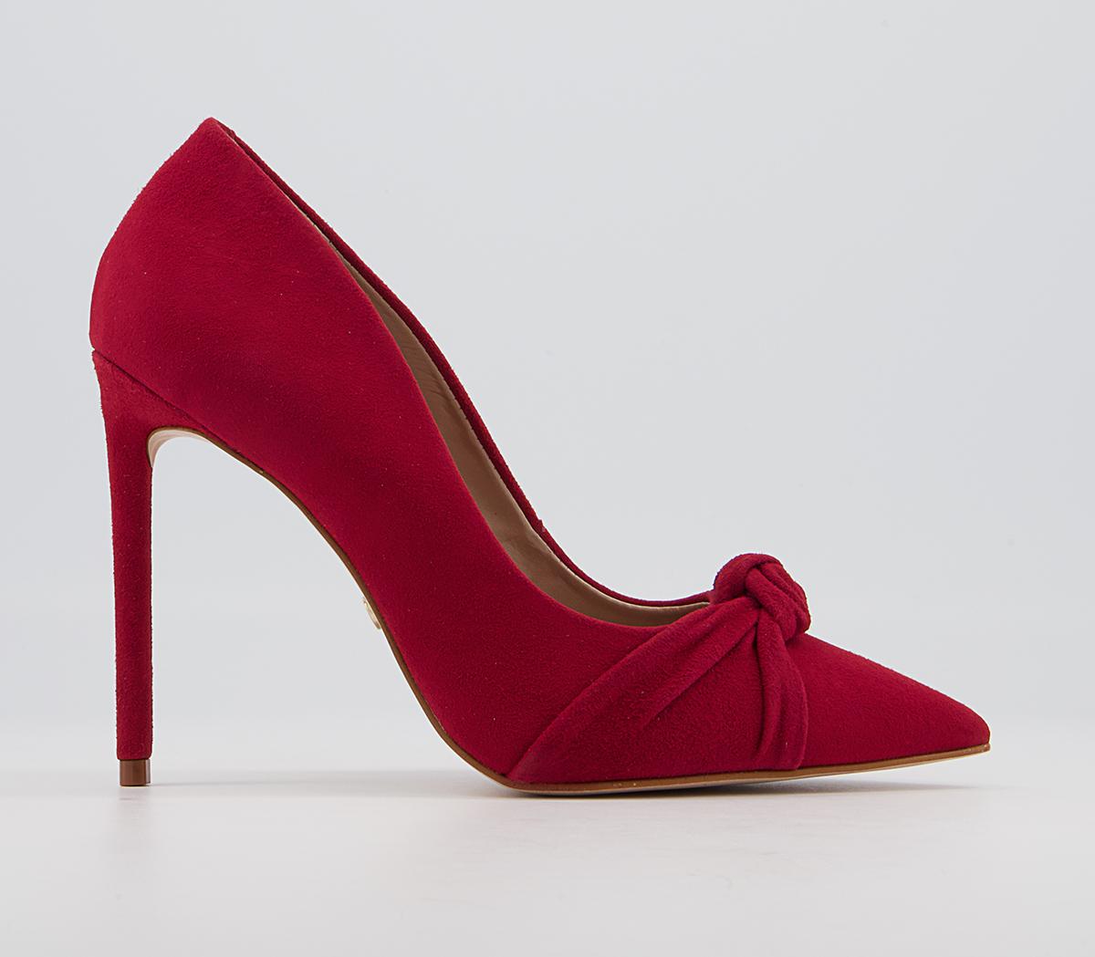 Office Harlingen Knot Detail Pointed Court High Heels Office Harlingen Knot Detail Pointed Court High Heels Red Suede