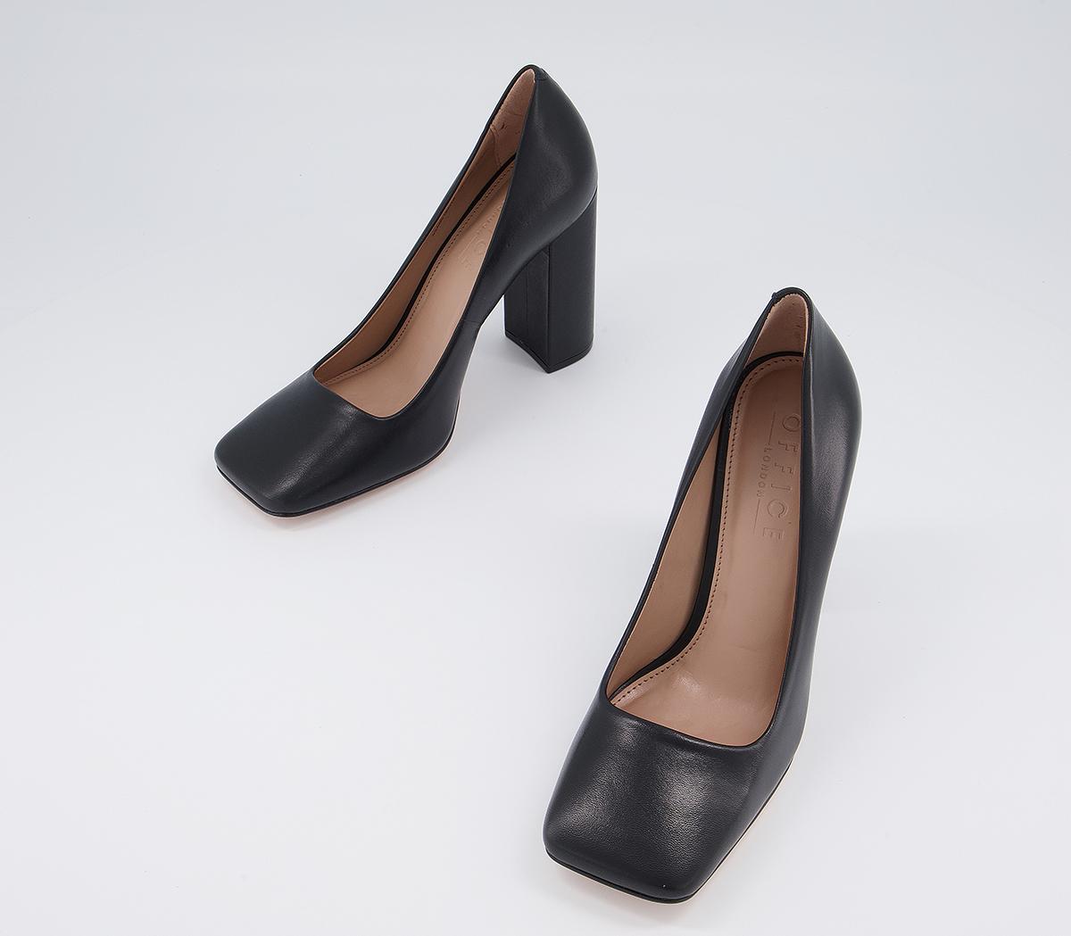 OFFICEHilo Court Block High HeelsBlack Leather